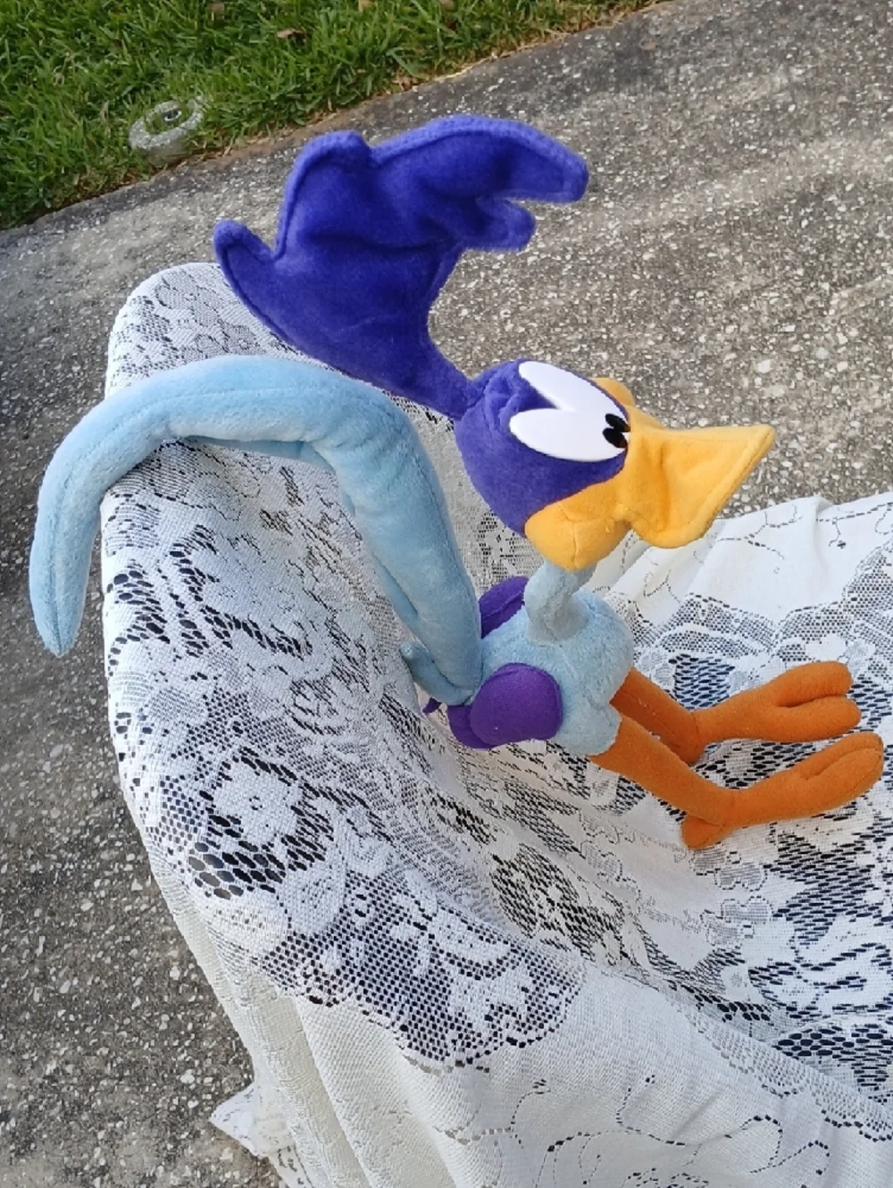 Plush Road Runner Bird Toy in Blue, Purple & Orange Play Plush